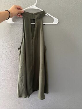 Olive Green Halter Neck Swing Tank